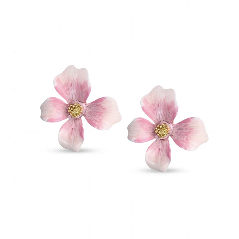 Pink Peach Stud Earrings