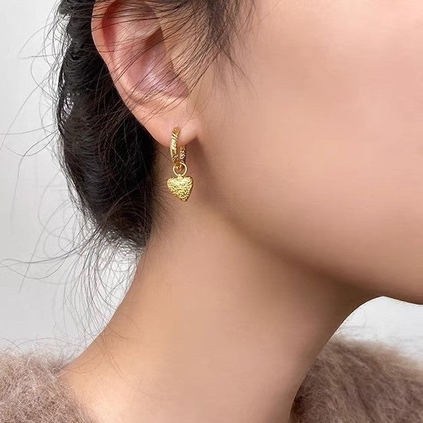 Golden Tiger Eye Stone Hoop Earrings