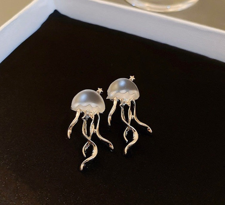 Jellyfish Silver Drop Earrings