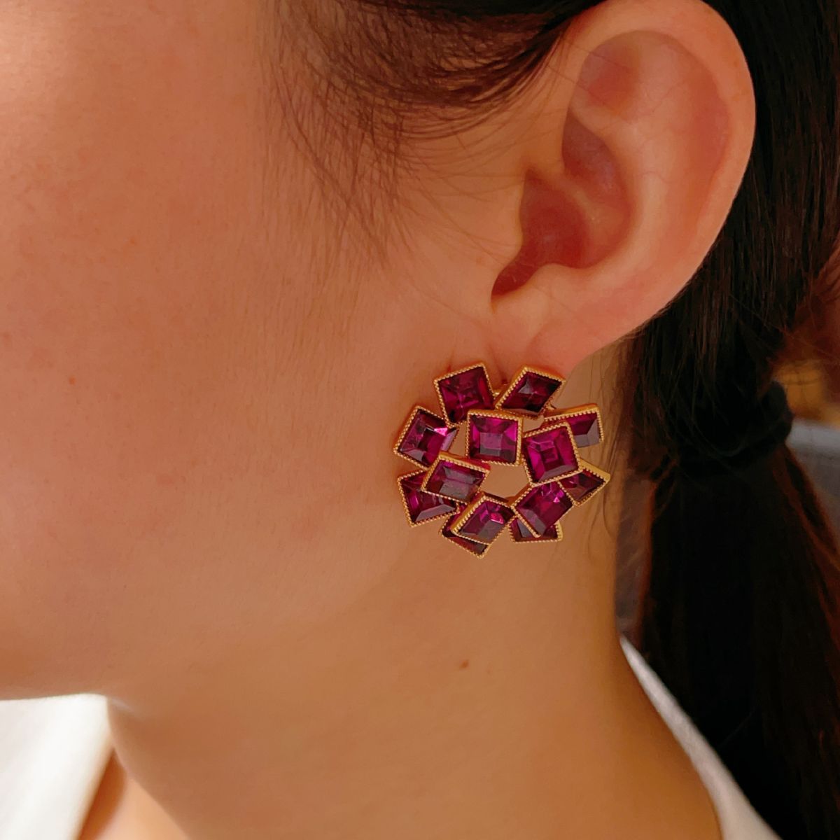 Rose Zircon Stud Earrings