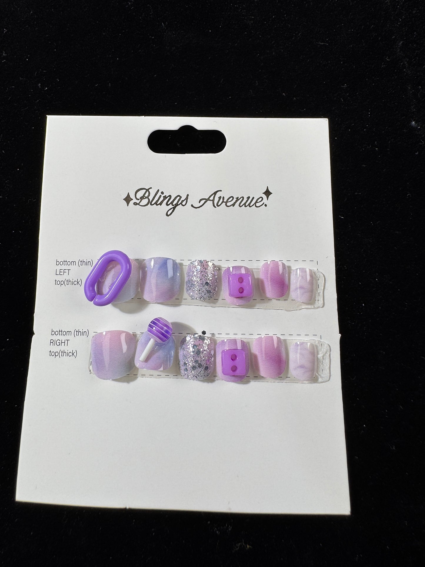Children  Flowers and Lollipop Press-on Nails