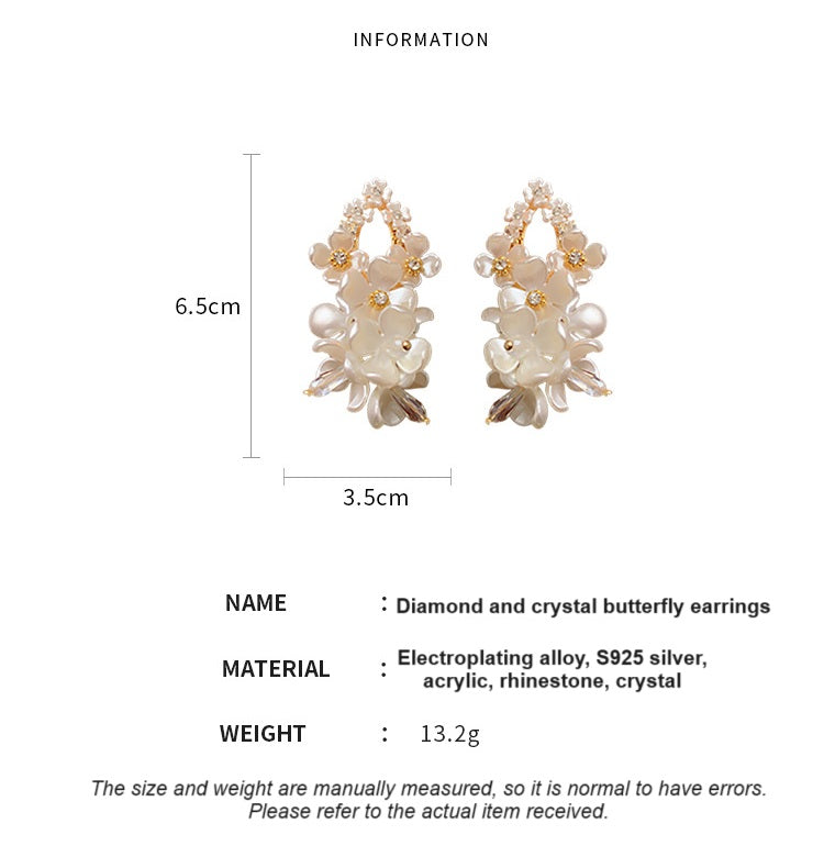 Diamond Acrylic Flower Drop Earrings