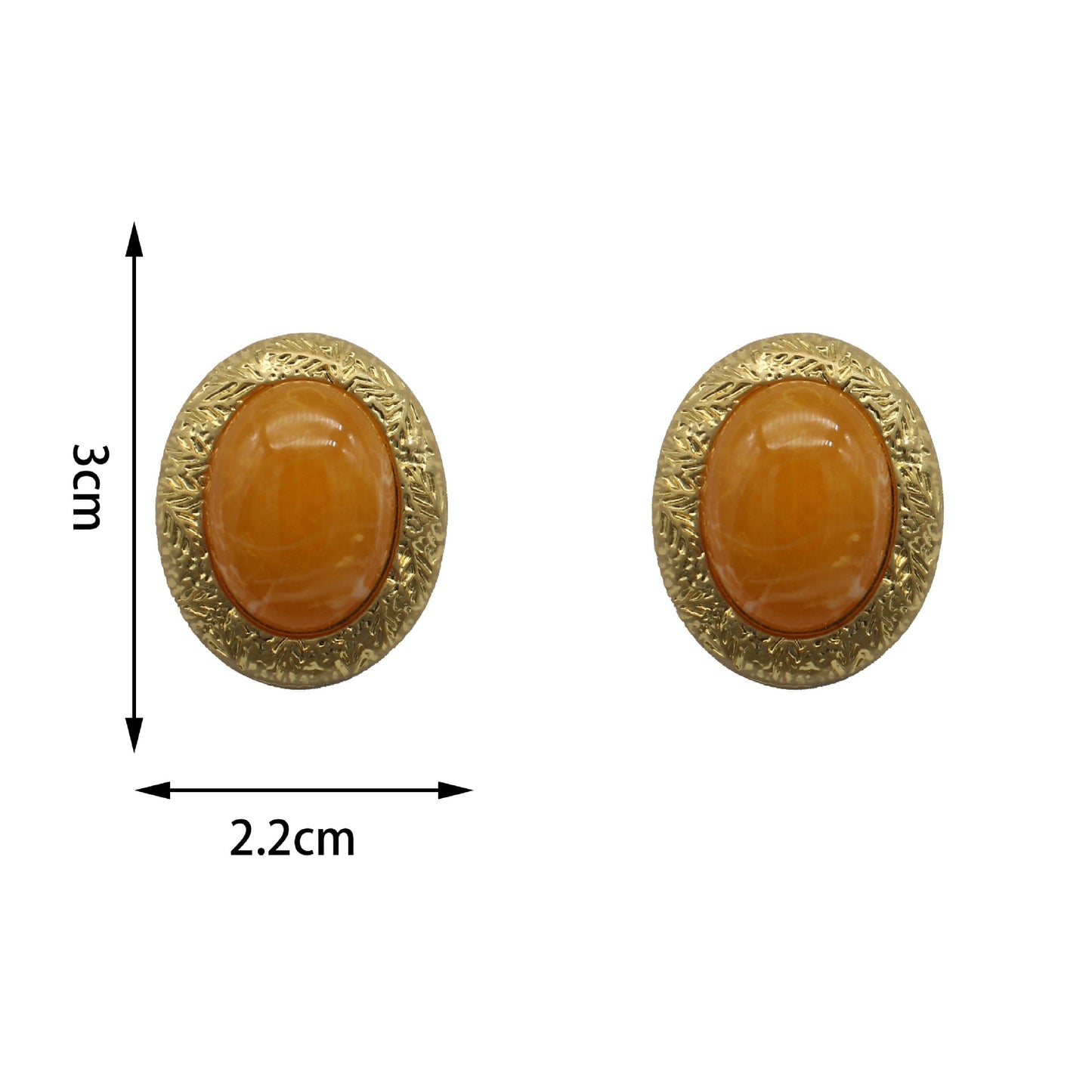 Yellow Cloud Glaze Stud Earrings