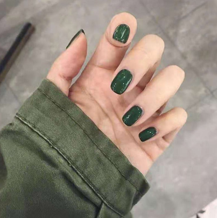 Round short nails solid color press-on nails(Size Selection)