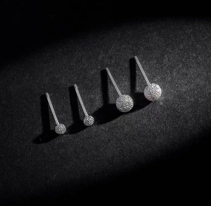 S925 Pure Silver Beads Stud Earrings