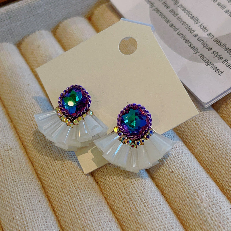 Crystal Skirt Stud Earrings
