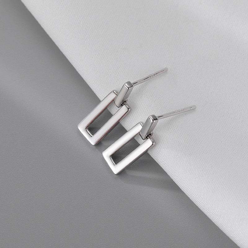 Small Hollow Square Drop Earrings