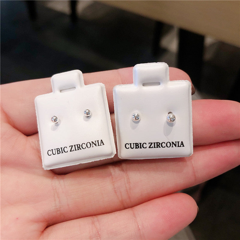 S925 Pure Silver Beads Stud Earrings