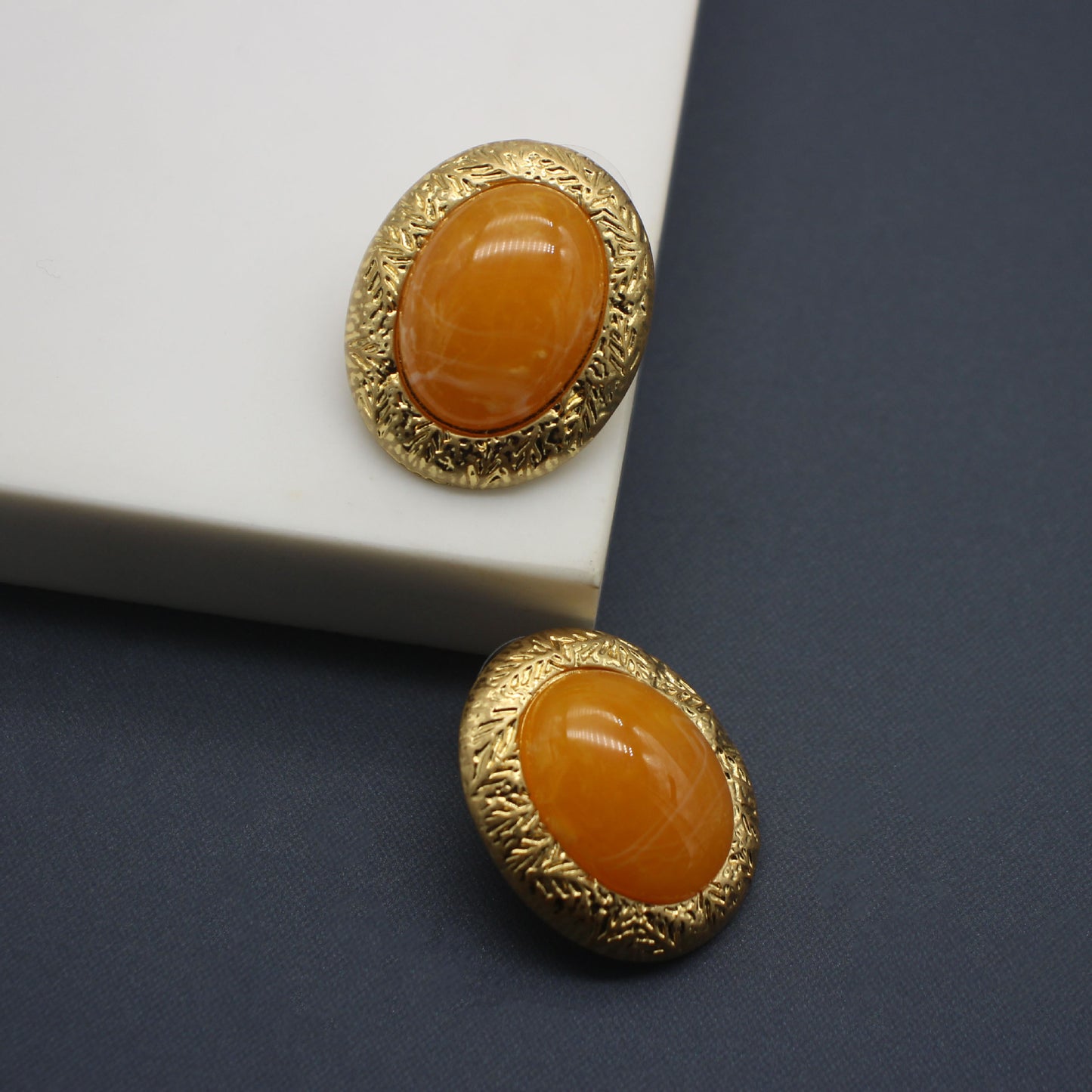 Yellow Cloud Glaze Stud Earrings