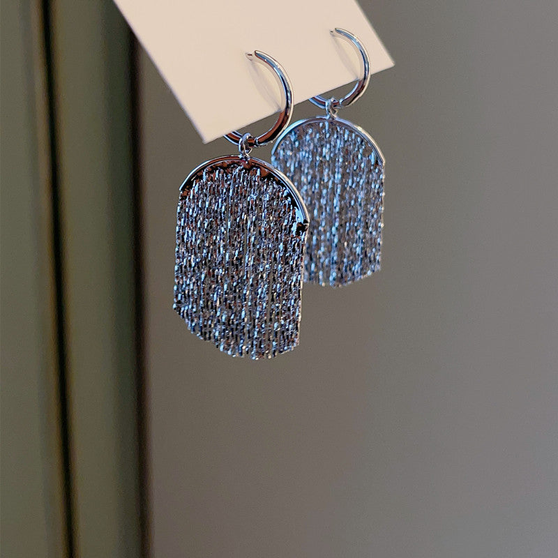 Silky Tassel Hoop Earrings