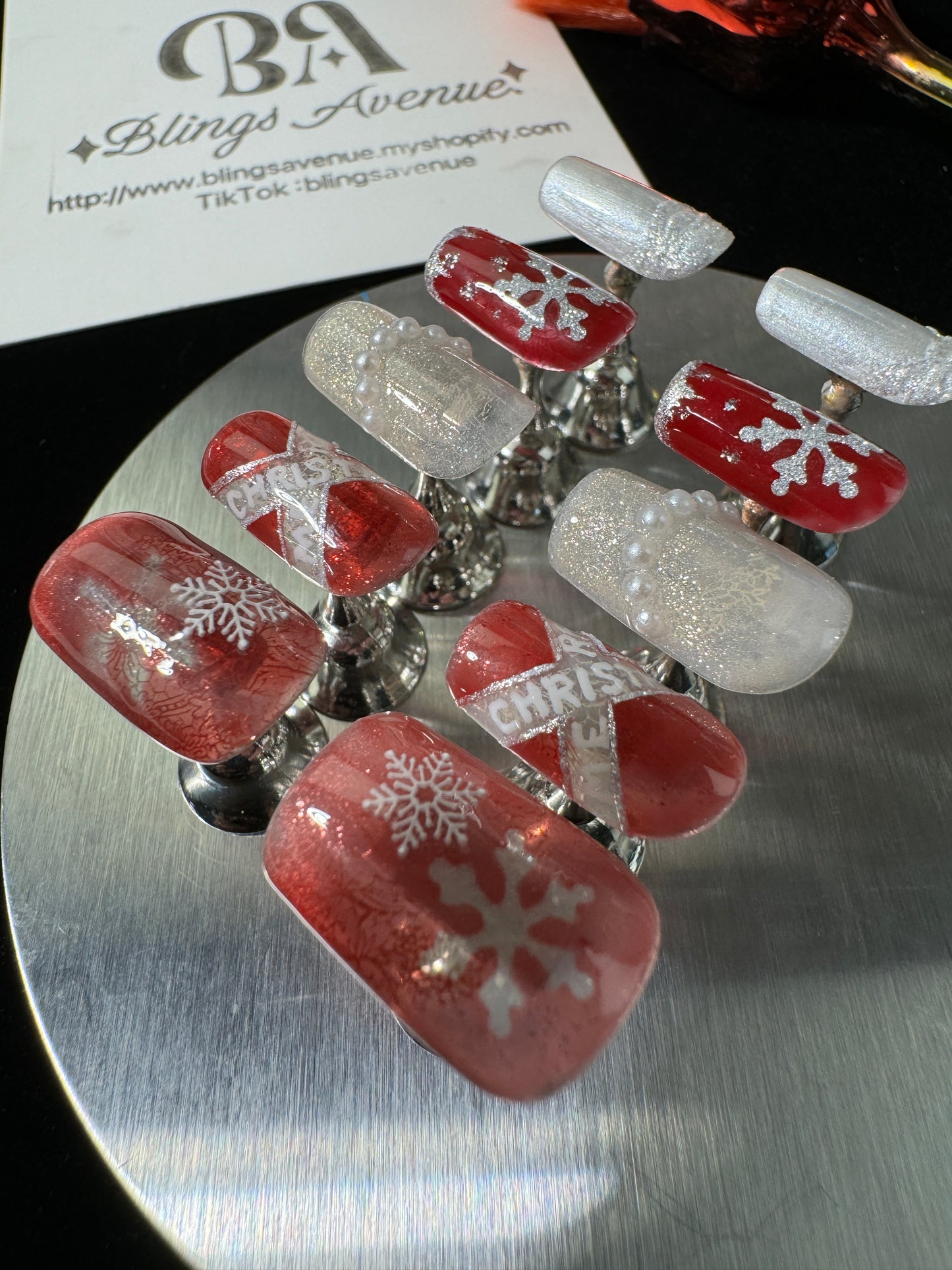 Wine Winter Elegance Press-on Nails Customized Pre-order