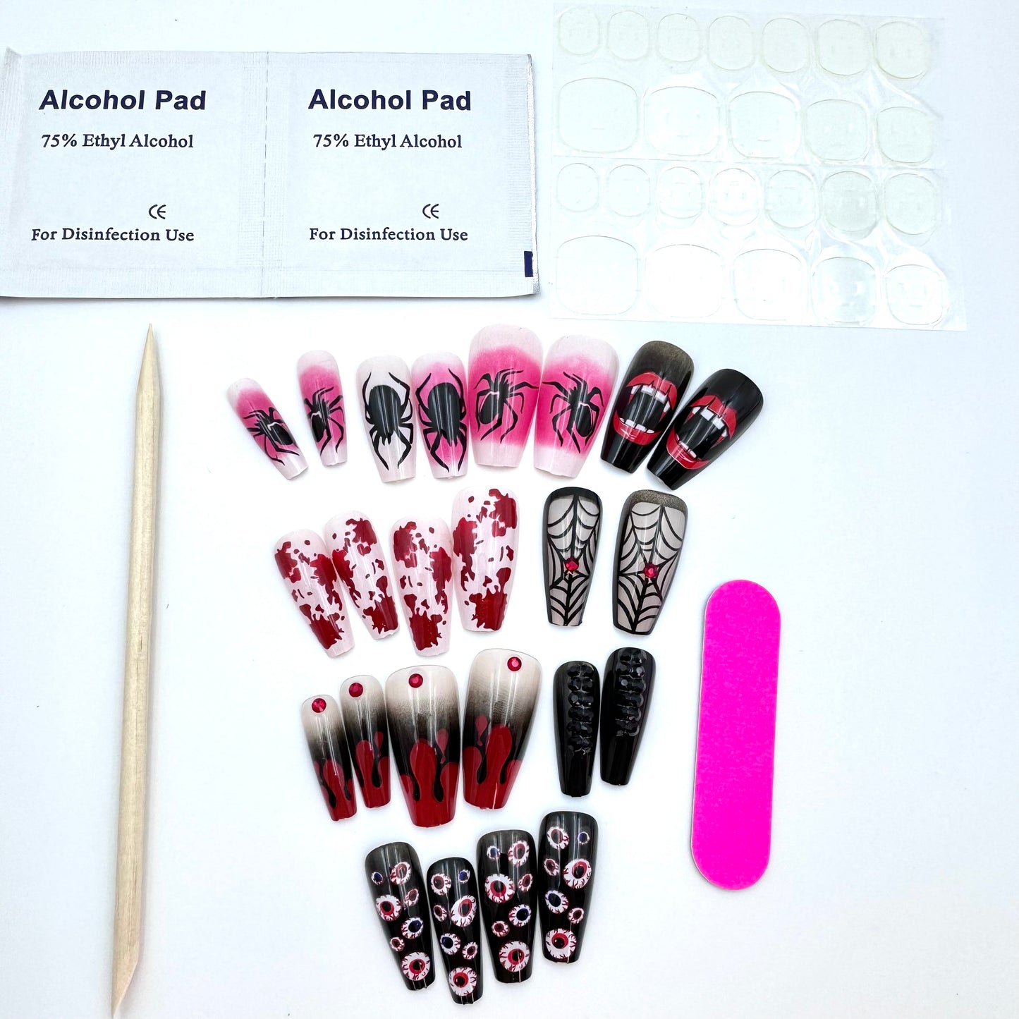 Halloween press-on nails long nails 24Pcs