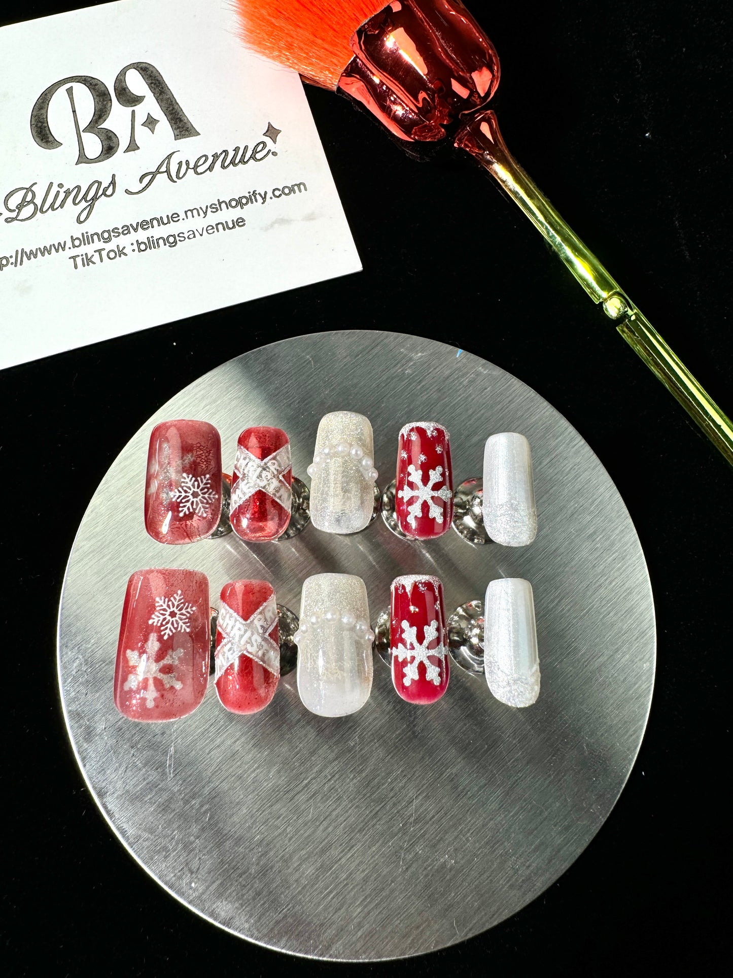 Wine Winter Elegance Press-on Nails Customized Pre-order