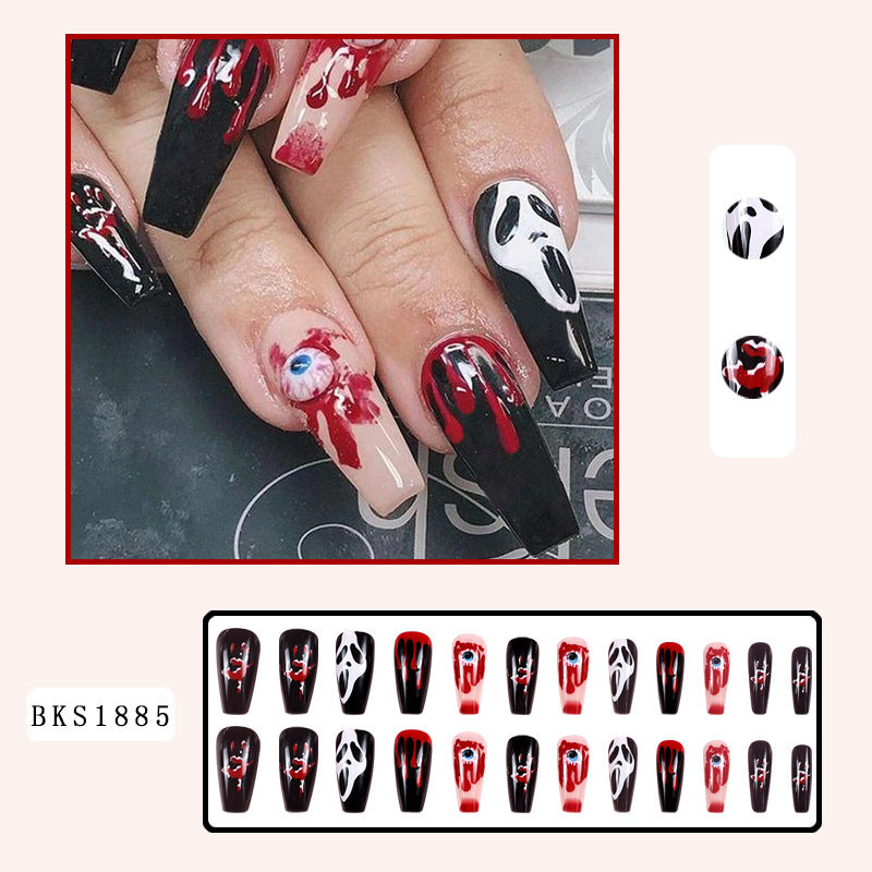 Halloween press-on nails long nails 24Pcs