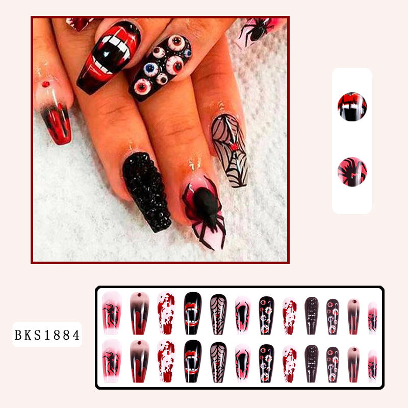 Halloween press-on nails long nails 24Pcs