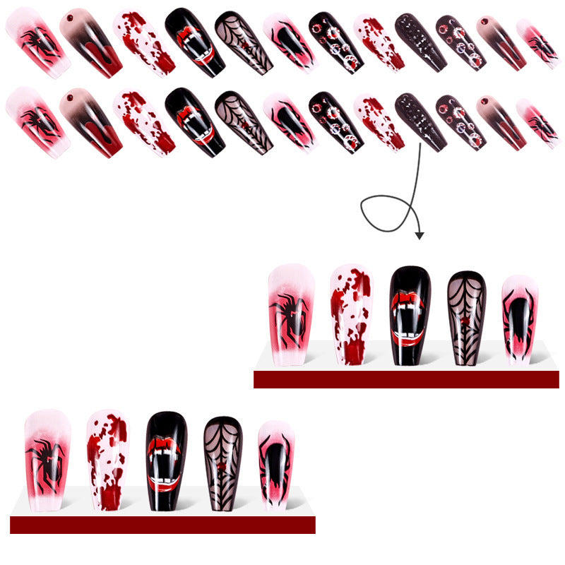 Halloween press-on nails long nails 24Pcs
