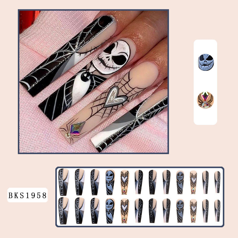 Halloween press-on nails long nails 24Pcs