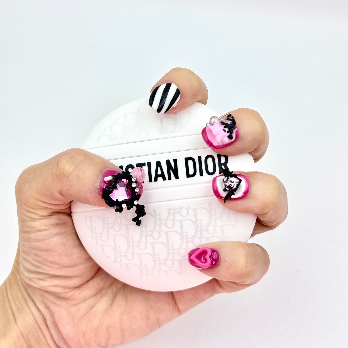 Cute and funny devil heart removable handmade press-on nails (Size Selection)