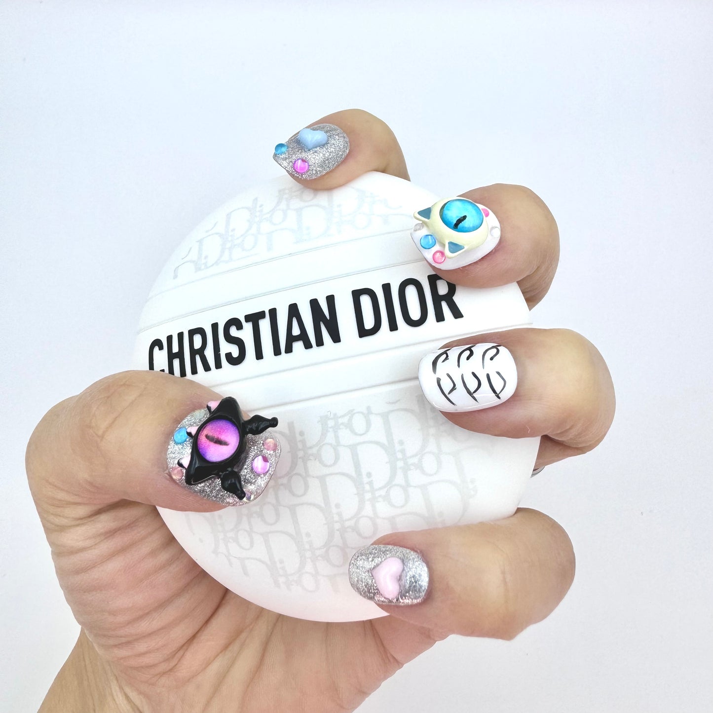 Little monster little devil short cute devil eyes press-on nails(Size Selection )