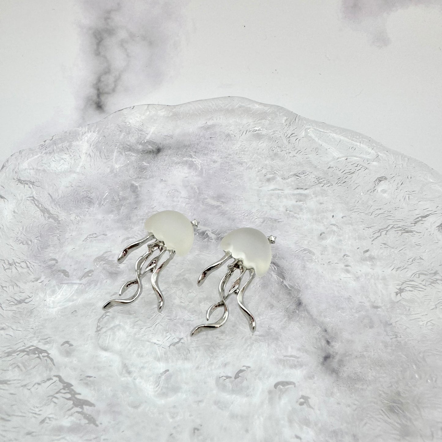 Jellyfish Silver Drop Earrings