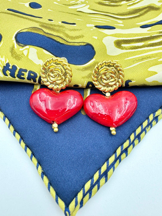 Red Love Glaze Drop Earrings