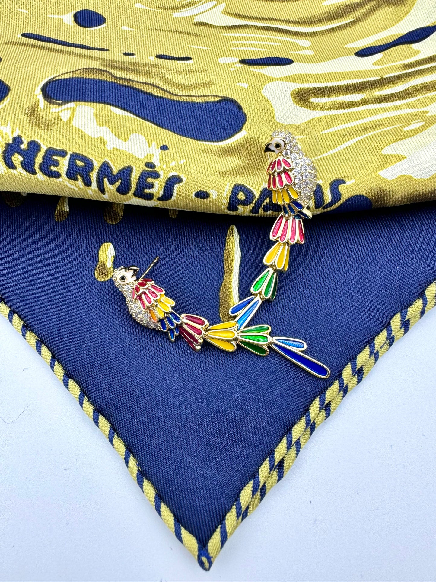 Colorful Parrot Drop Earrings