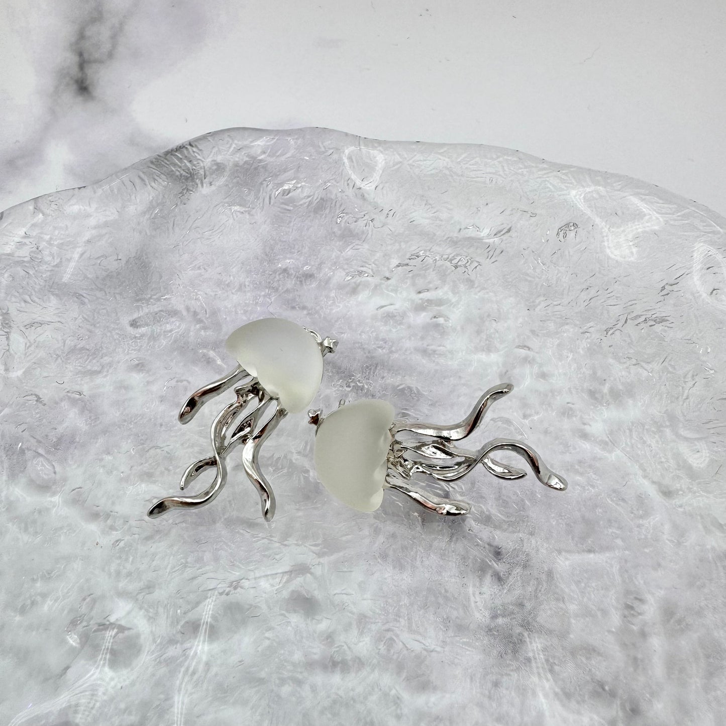Jellyfish Silver Drop Earrings