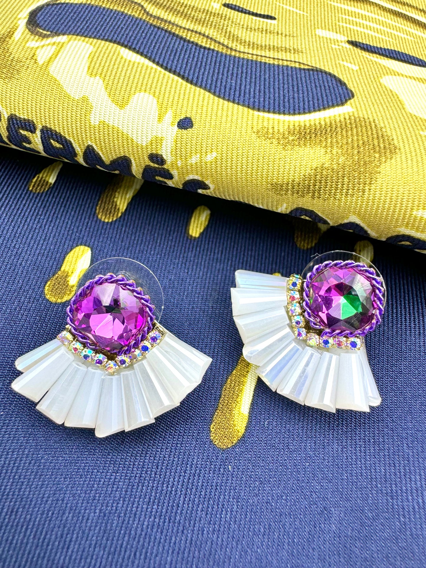 Crystal Skirt Stud Earrings