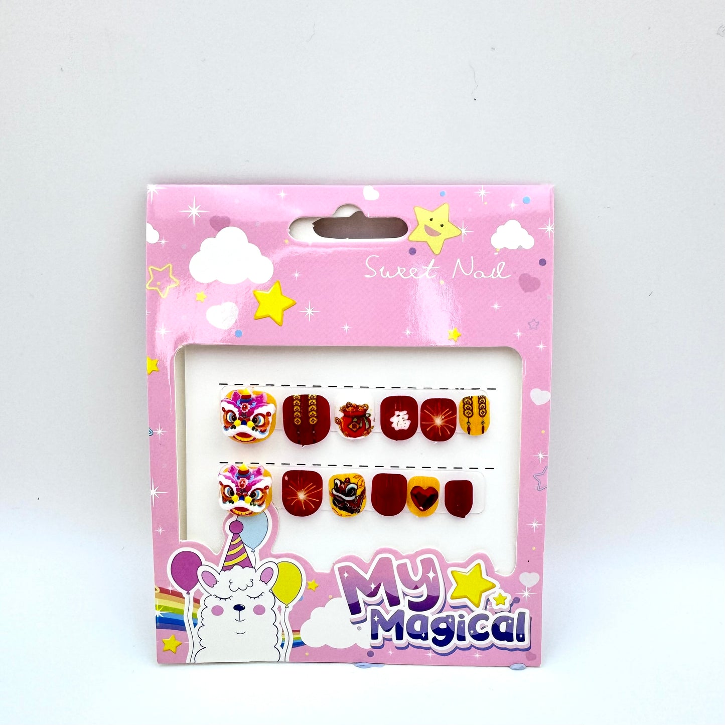 Children's lion dance new year  press-on nails