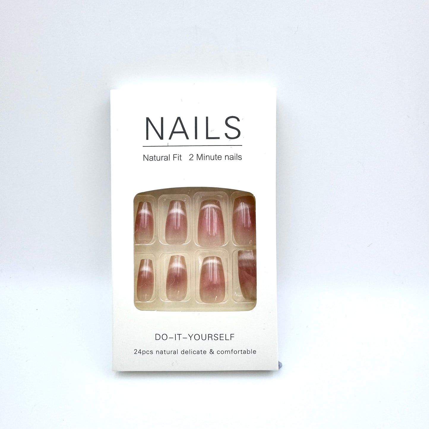 Two-tone cat's eye and crystal cat's eye press-on nails 24pcs （long/short）