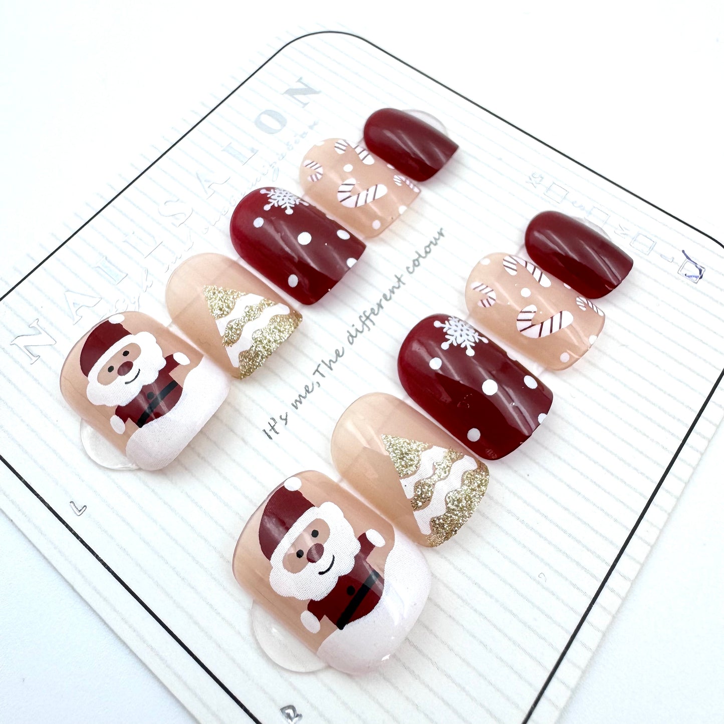 Santa Claus press-on short nails (Size Selection)