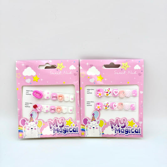 Children  Flowers and Lollipop Press-on Nails