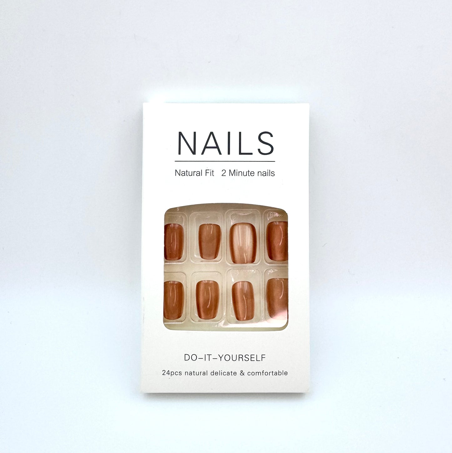 Amber cat's eye press-on short nails 30pcs