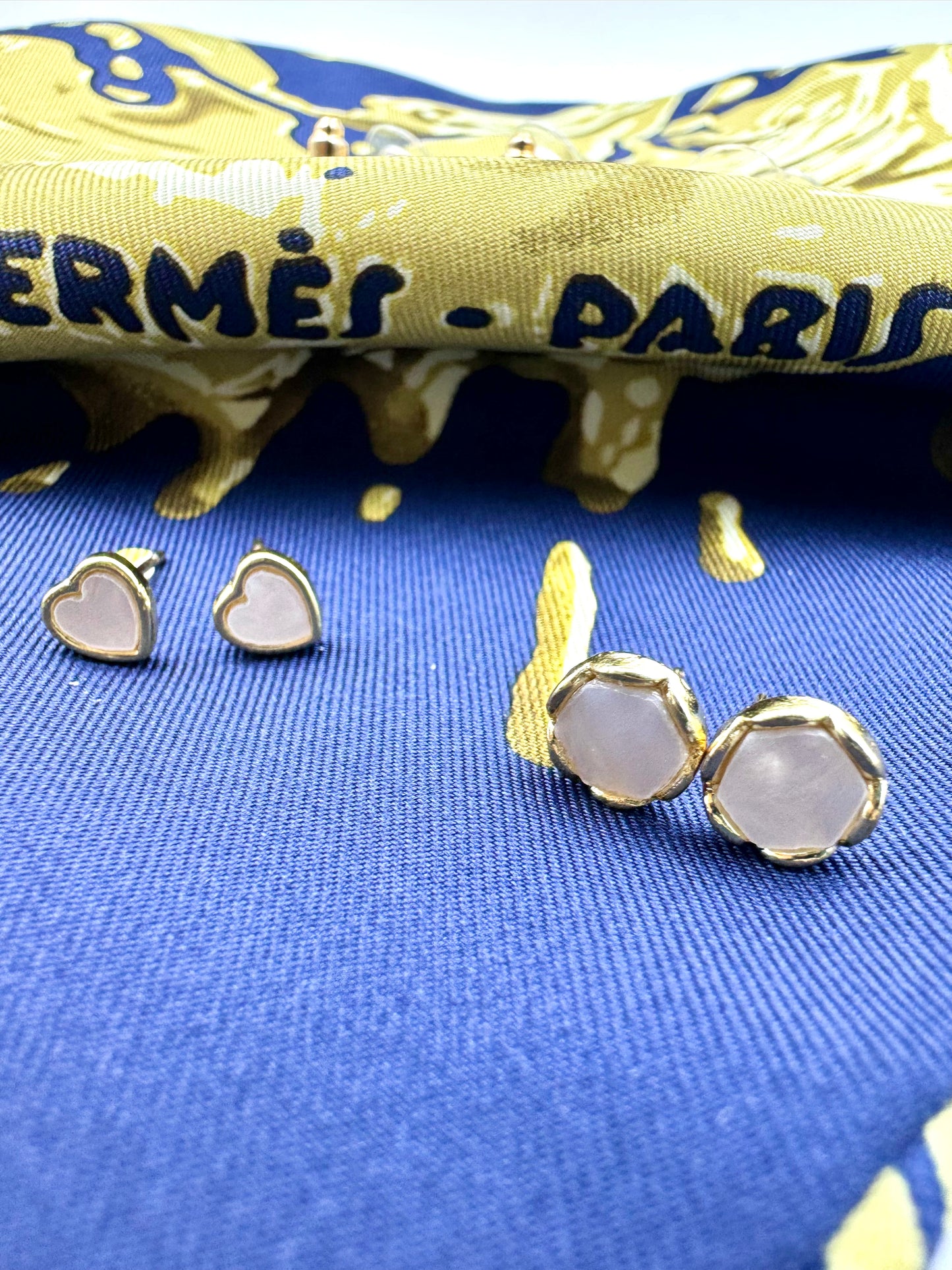 Twinkle Heart Stud Earrings Three-piece Set