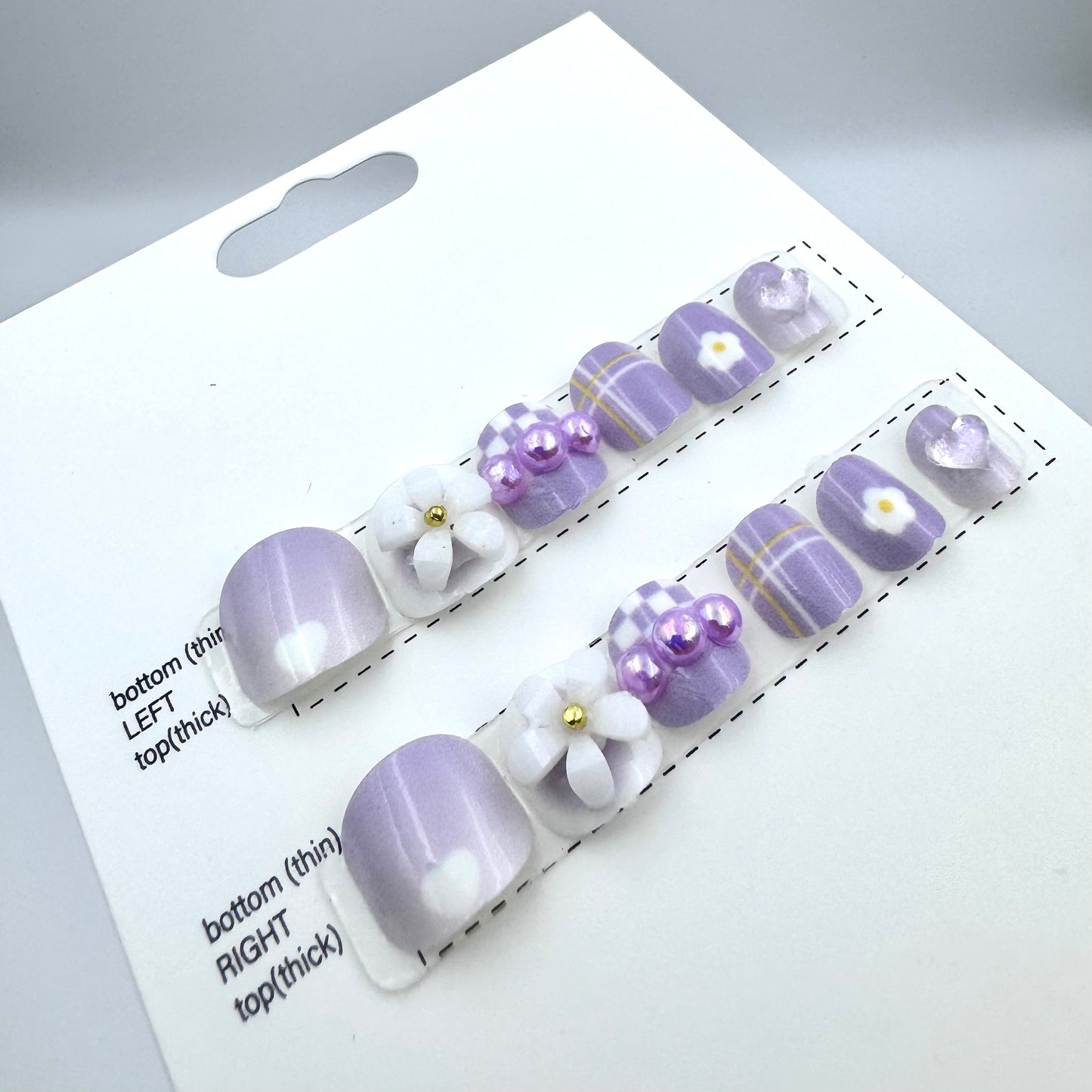 New style purple/blue colour children's press-on nails