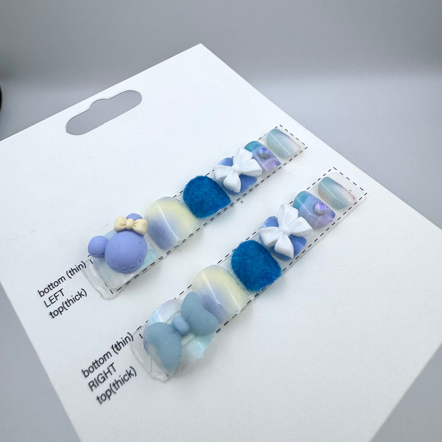 Kids plush Mickey press-on nails