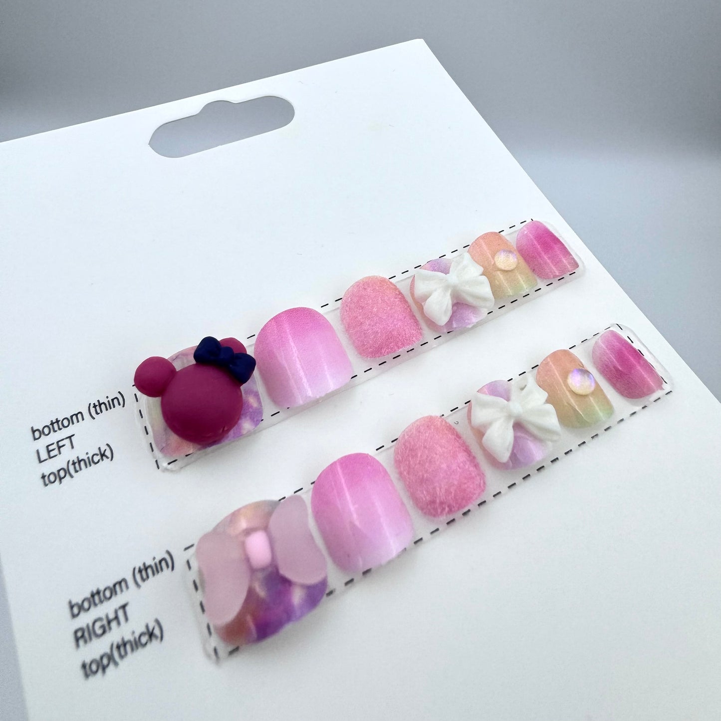 Kids plush Mickey press-on nails
