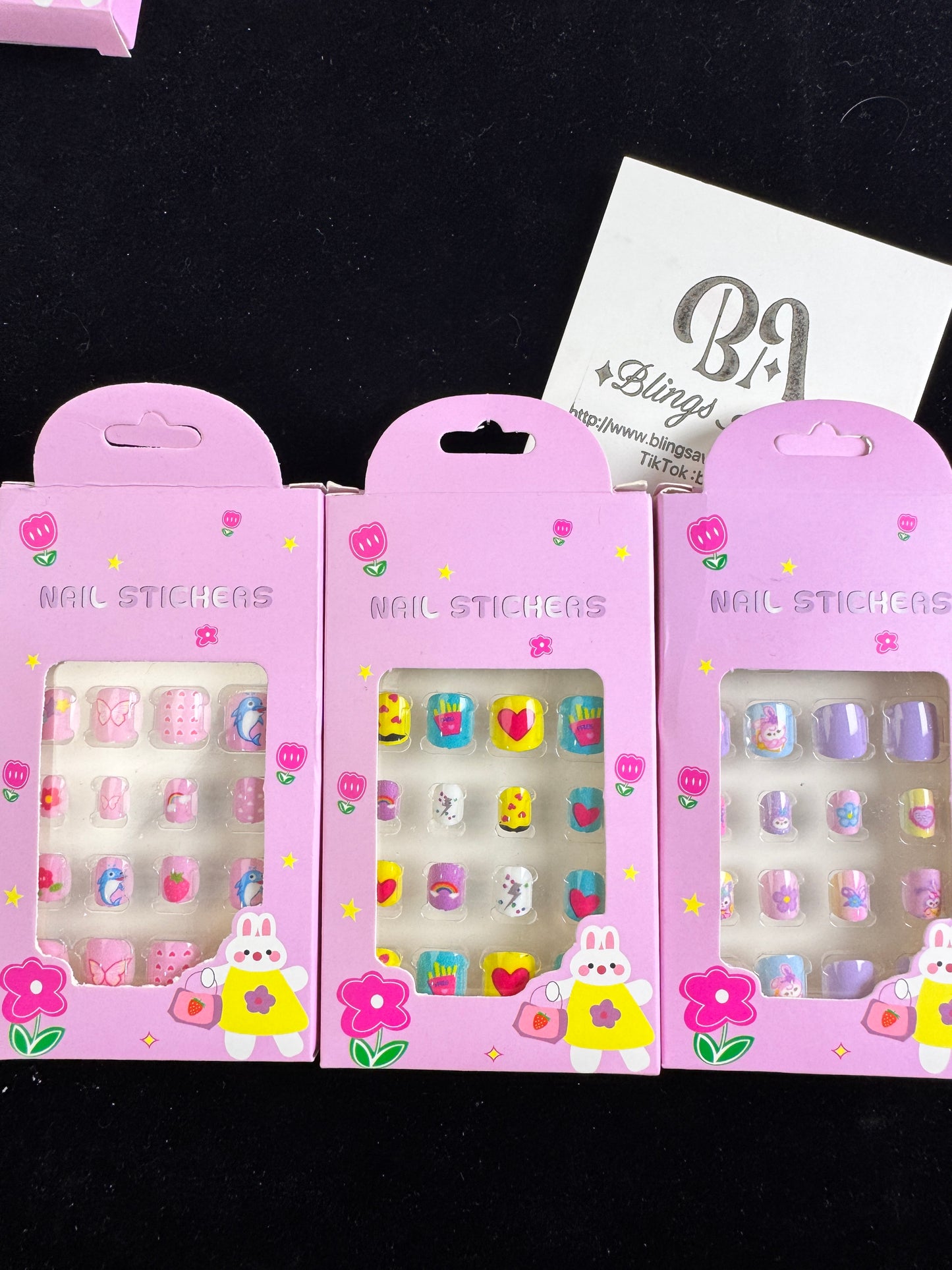 Children Cartoon Press-on Nails 24-piece with Adhesive Backing