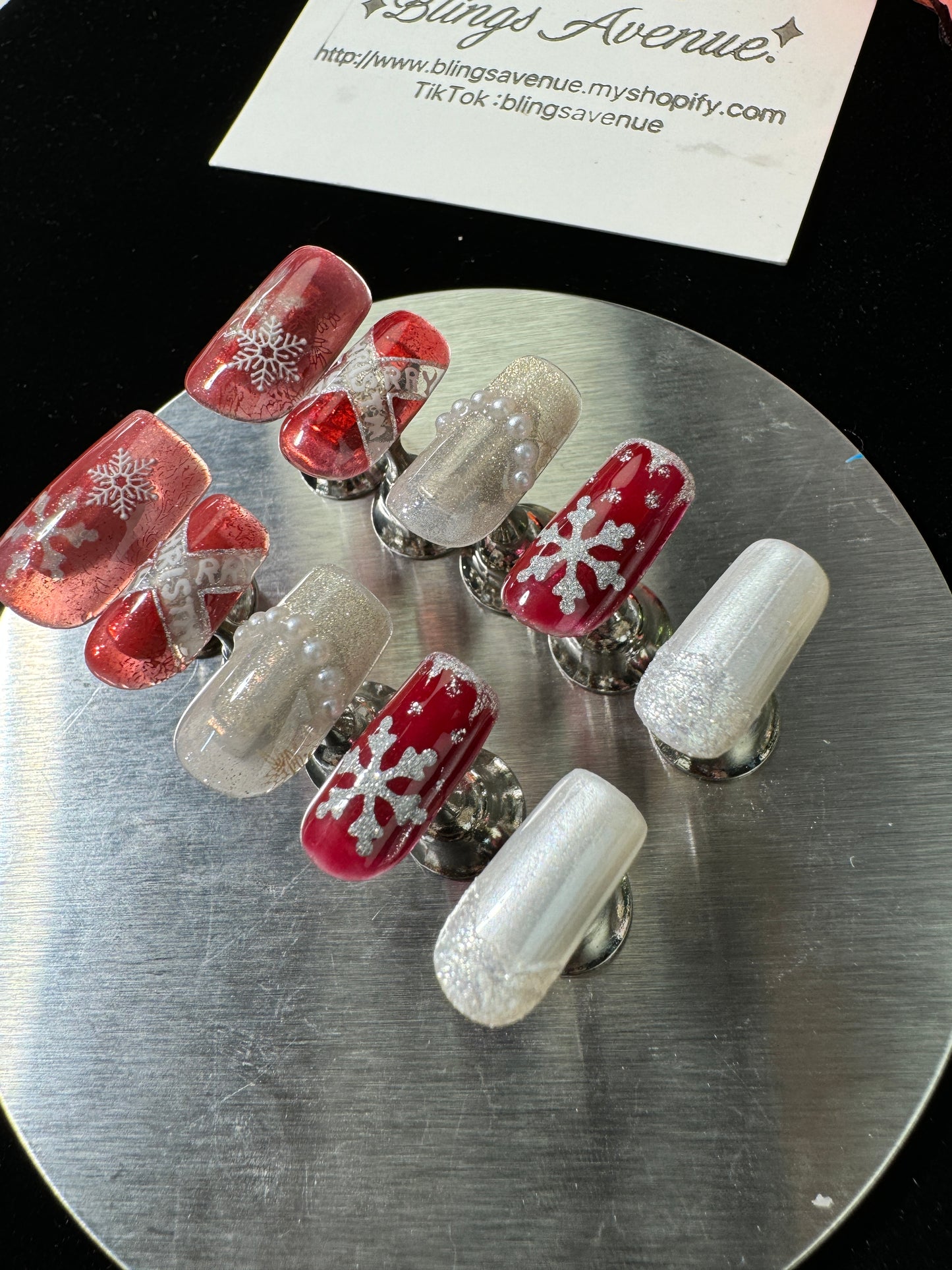 Wine Winter Elegance Press-on Nails Customized Pre-order