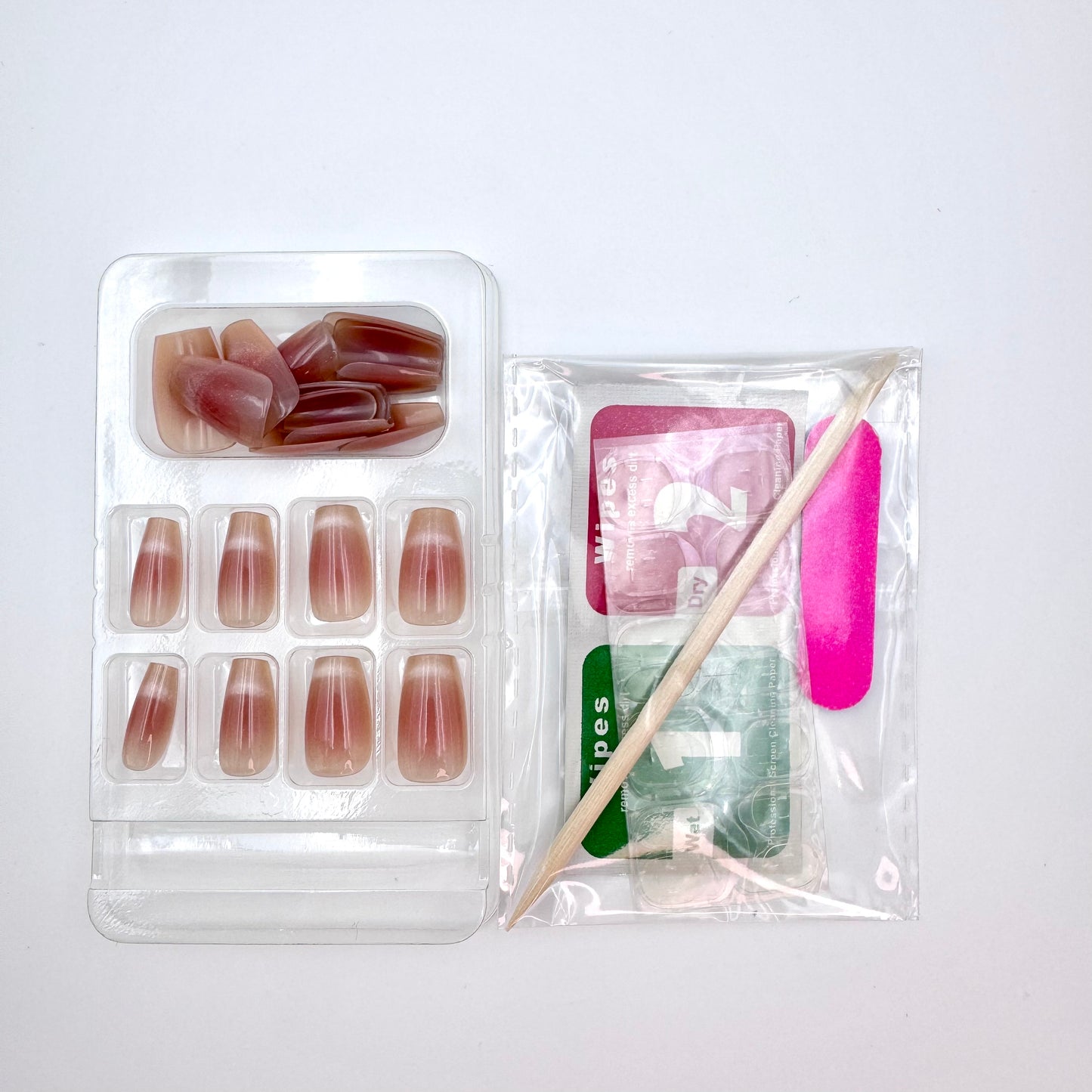 Two-tone cat's eye and crystal cat's eye press-on nails 24pcs （long/short）