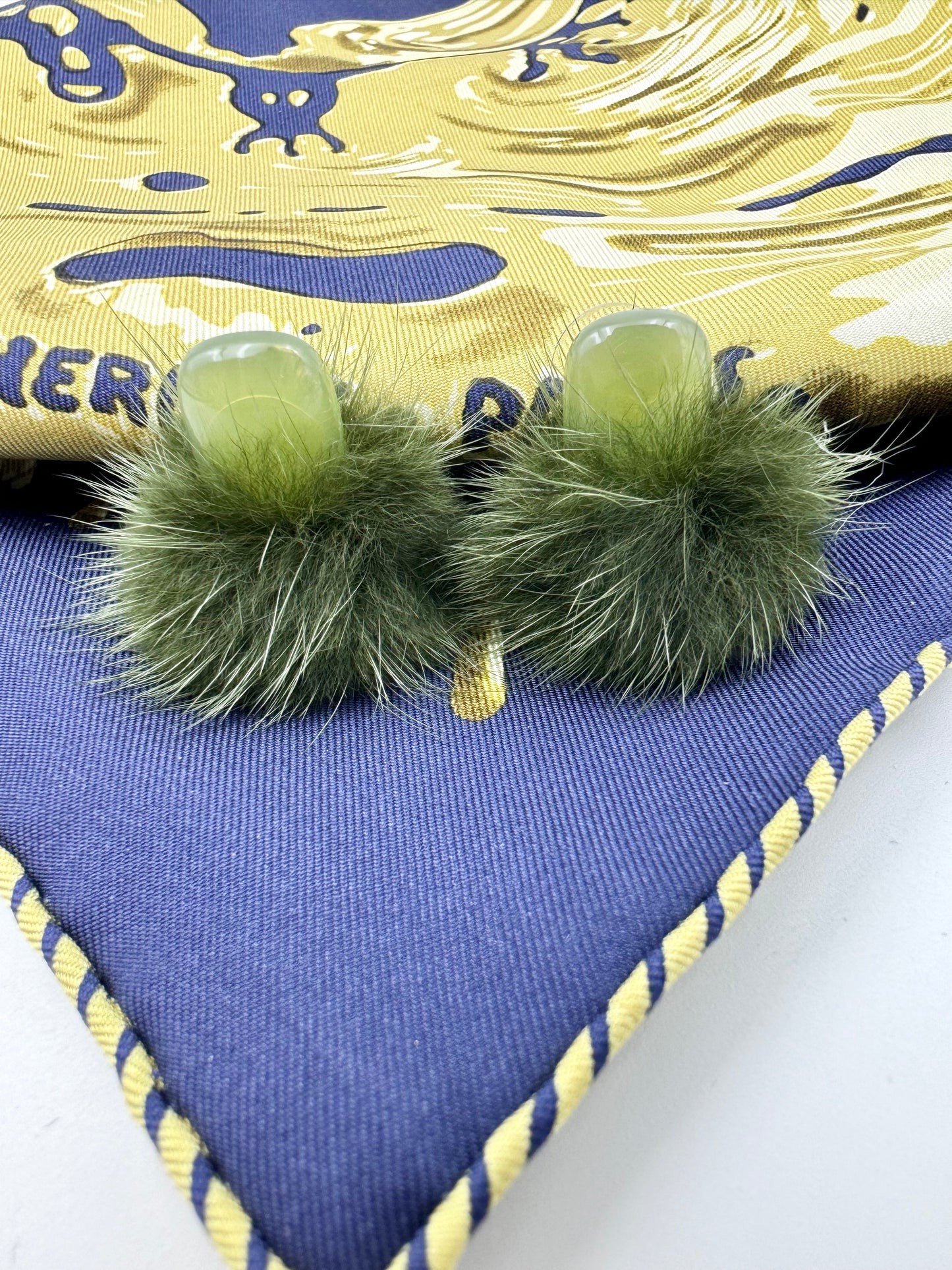 California Green Plush Stud Earrings