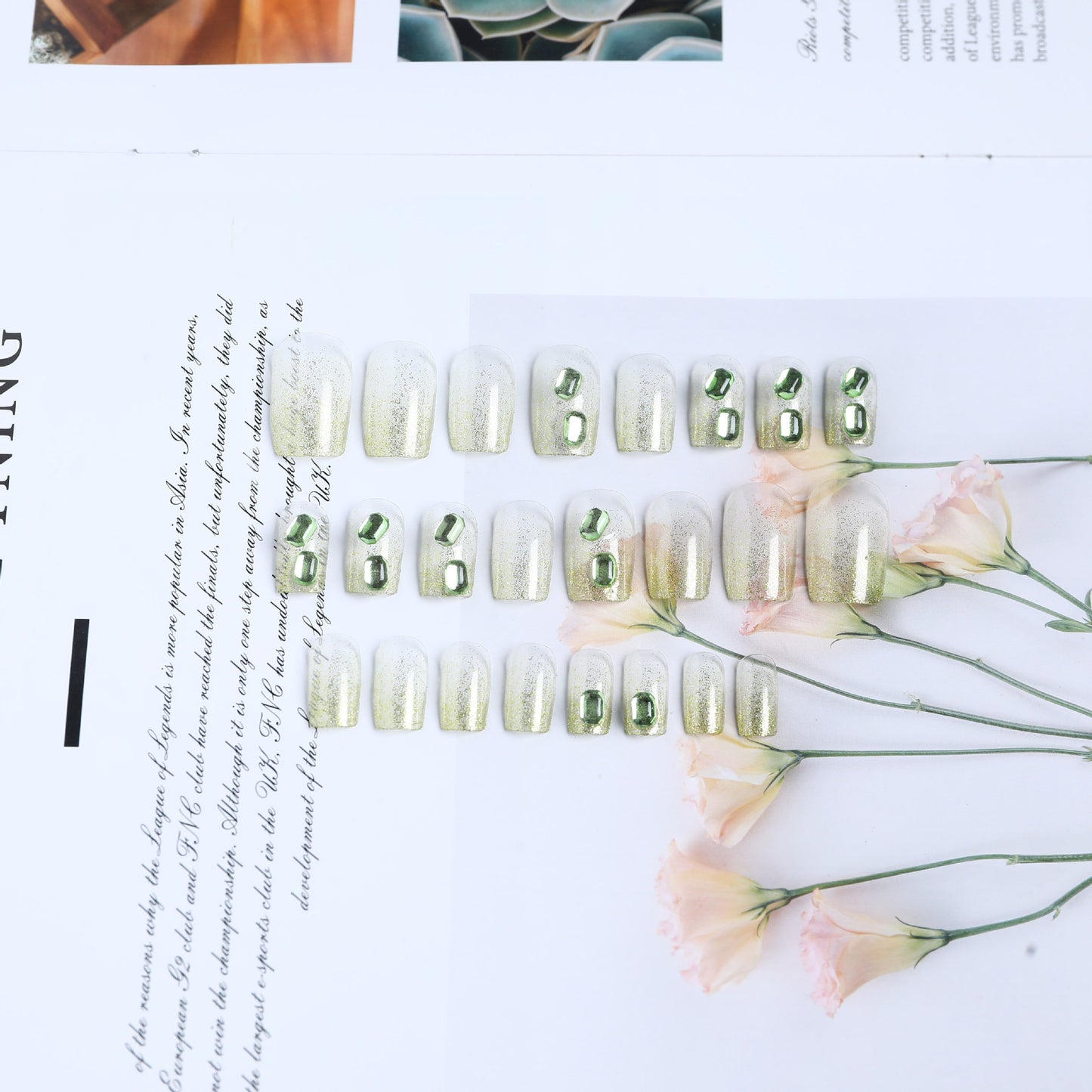 Tears of the ocean press-on short nails 24pcs