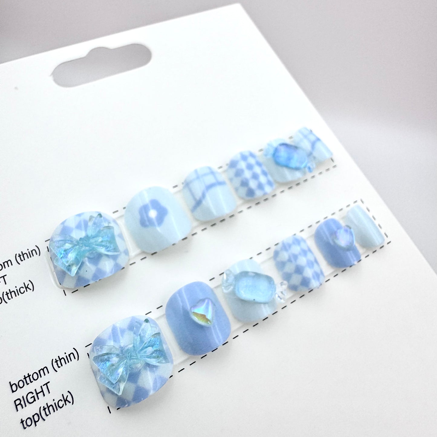 New style purple/blue colour children's press-on nails