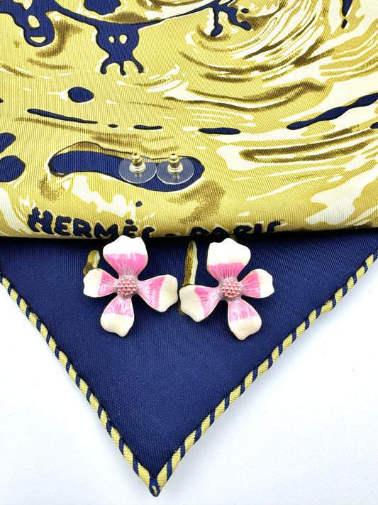 Pink Peach Stud Earrings