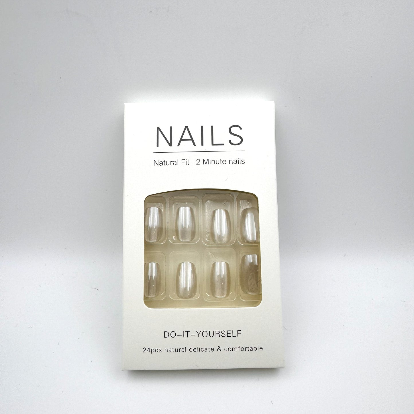 White moonlight cat's eye press-on short nails 30pcs
