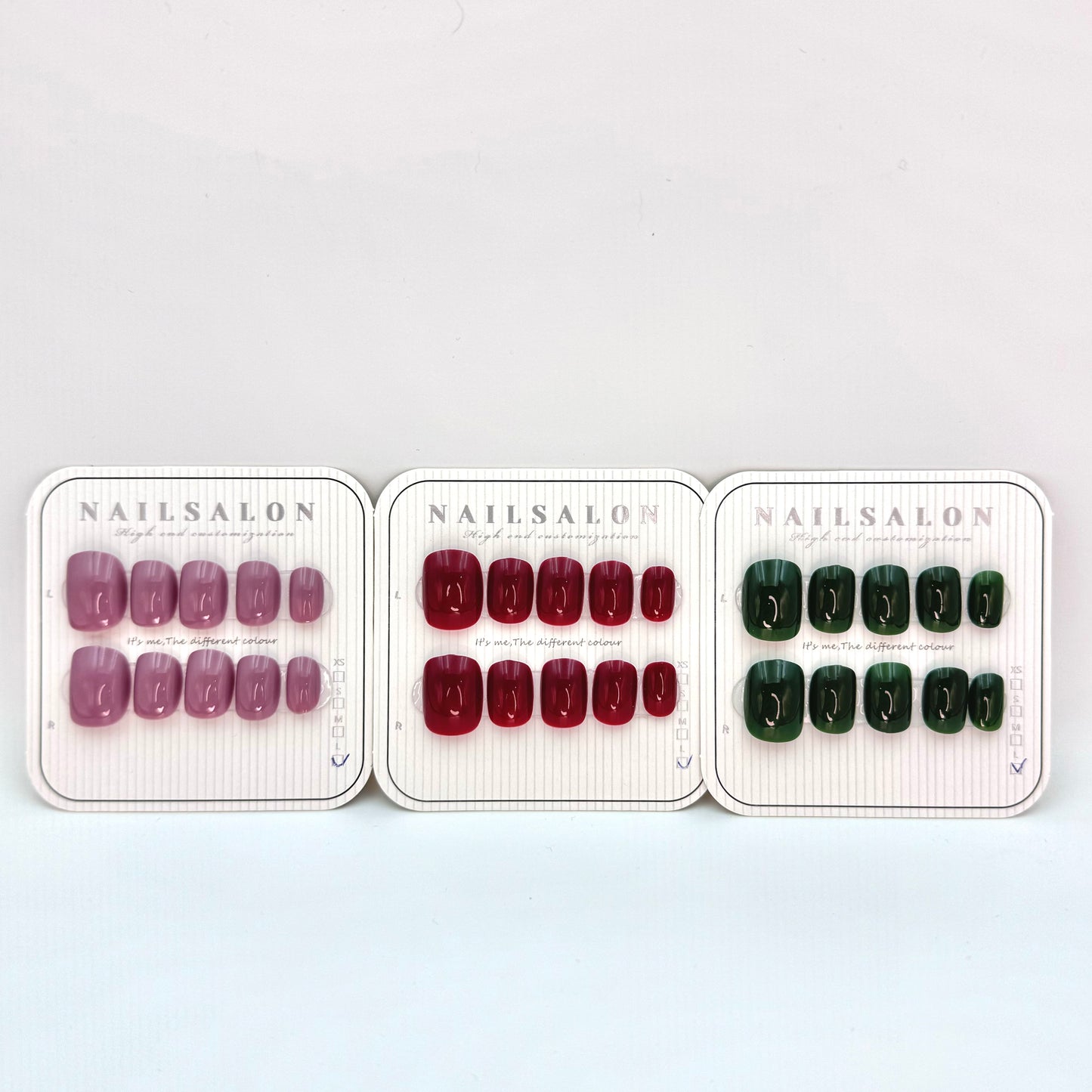 Round short nails solid color press-on nails(Size Selection)