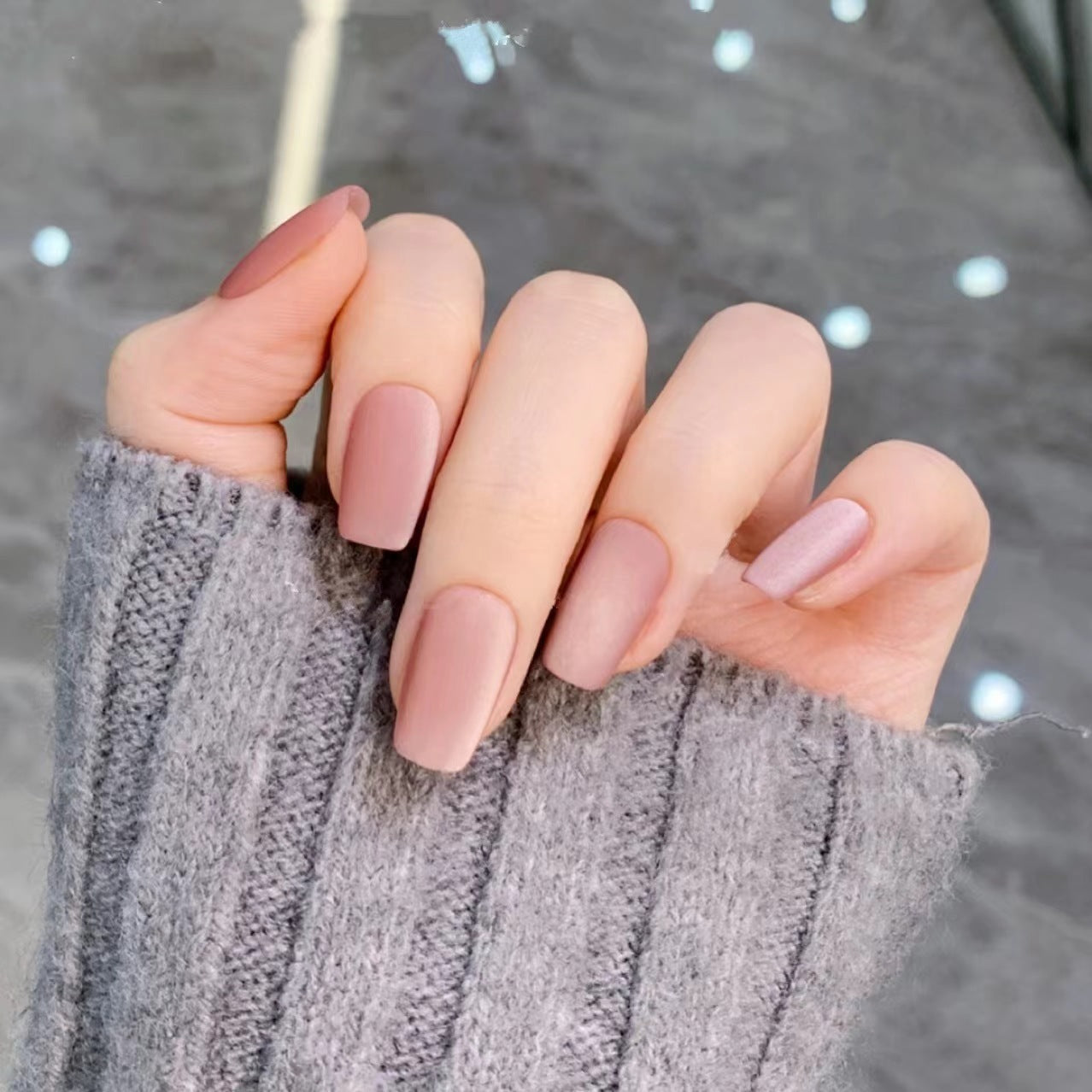 New velvet frosted cat's eye press-on short nails 24pcs