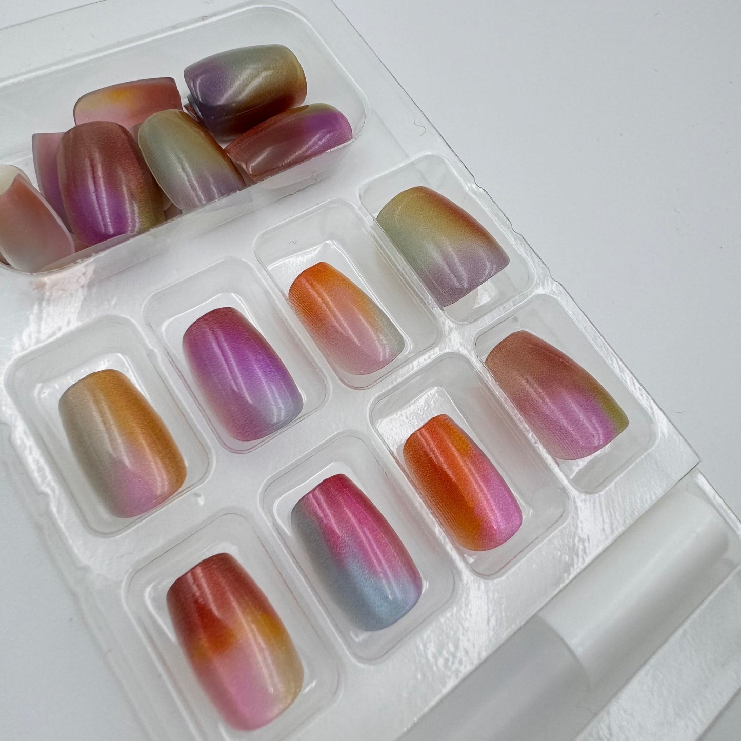 Colored fruit candy press-on short nails 30pcs