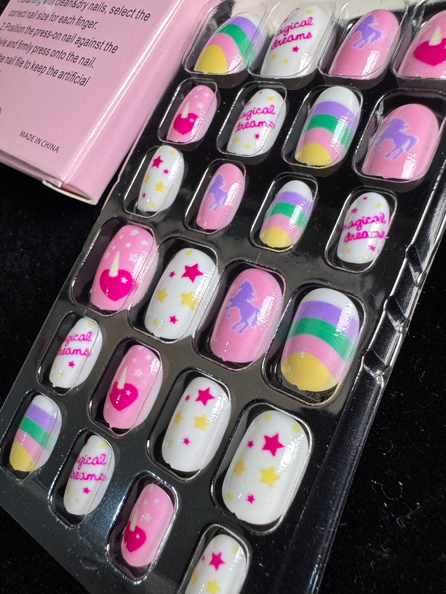 Teens Cartoon Press-on Nails 24-piece with Adhesive Backing