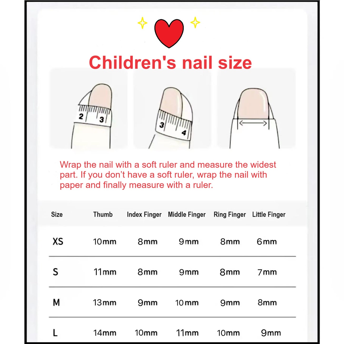 Removable press-on nails for children (Size Selection ) handmade nail patches